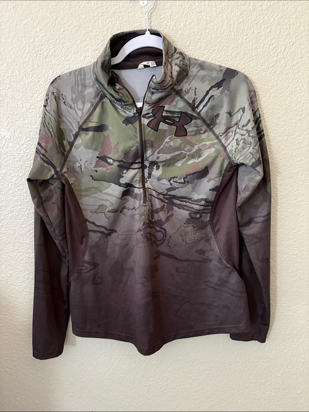 Under Armour Camo Half-Zip Pullover - Green/Brown
